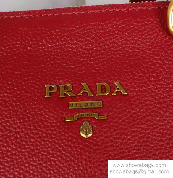 2014 Prada royalBlue calfskin leather tote bag BN2324 red